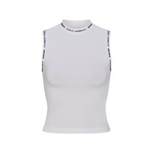 SKIMS X DOLCE & GABBANA COTTON JERSEY MOCK NECK TANK